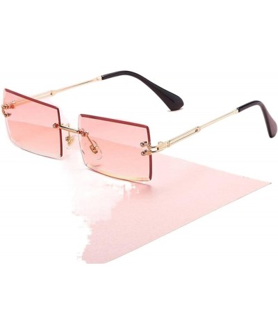 Frameless Trimming Square Gradient Color Ocean Sunglasses Fashion Street Shooting Fashion Ink Shanghuangxiafen One Size $14.2...