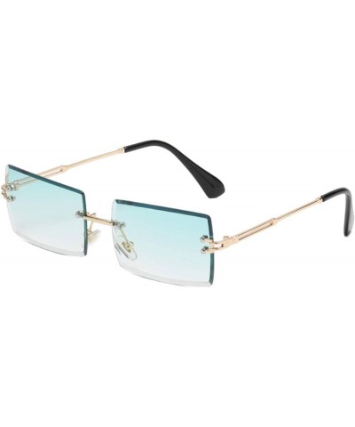 Frameless Trimming Square Gradient Color Ocean Sunglasses Fashion Street Shooting Fashion Ink Shanghuangxiafen One Size $14.2...