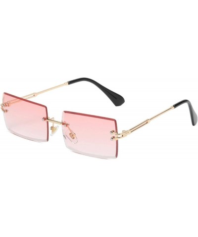 Frameless Trimming Square Gradient Color Ocean Sunglasses Fashion Street Shooting Fashion Ink Shanghuangxiafen One Size $14.2...