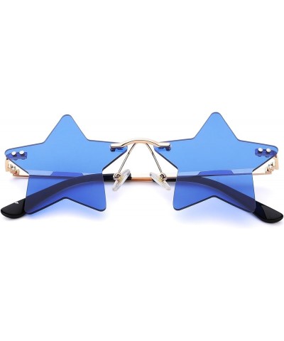 Rimless Halloween Sunglasses for Women Men Christmas Tree Glasses Party Prom Cosplay Rave Eyewear (Flame Red) B9* Pentagram B...