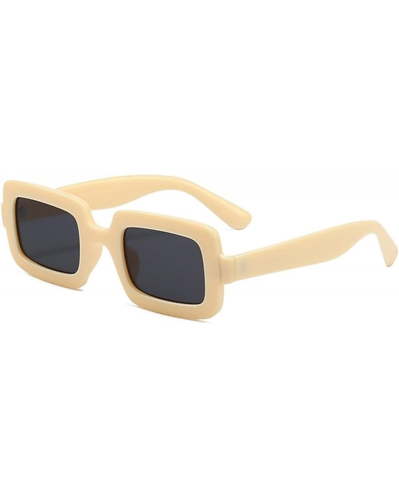 Rectangular Frame Men and Women Outdoor Vacation Fashion Sunglasses (Color : F, Size : 1) 1 Medium $13.03 Designer