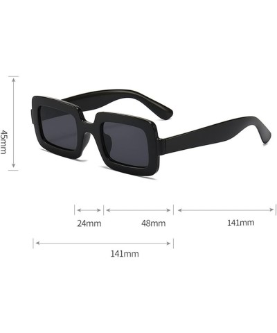 Rectangular Frame Men and Women Outdoor Vacation Fashion Sunglasses (Color : F, Size : 1) 1 Medium $13.03 Designer