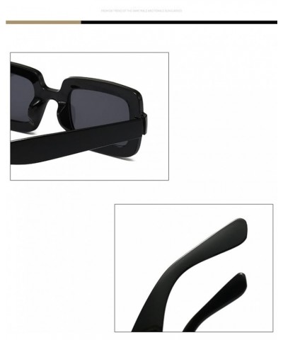 Rectangular Frame Men and Women Outdoor Vacation Fashion Sunglasses (Color : F, Size : 1) 1 Medium $13.03 Designer