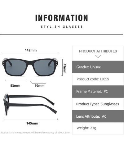 Fashion Retro Square Men and Women Sunglasses Casual Beach Vacation Sunglasses Sunglasses (Color : 2, Size : One Size) One Si...