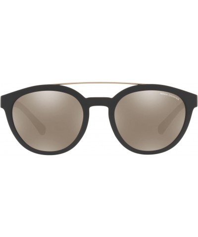 A|X ARMANI EXCHANGE AX4118S Round Sunglasses, Matte Black/Light Brown Mirrored Dark Gold, 54 mm $24.50 Round