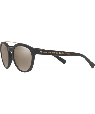 A|X ARMANI EXCHANGE AX4118S Round Sunglasses, Matte Black/Light Brown Mirrored Dark Gold, 54 mm $24.50 Round