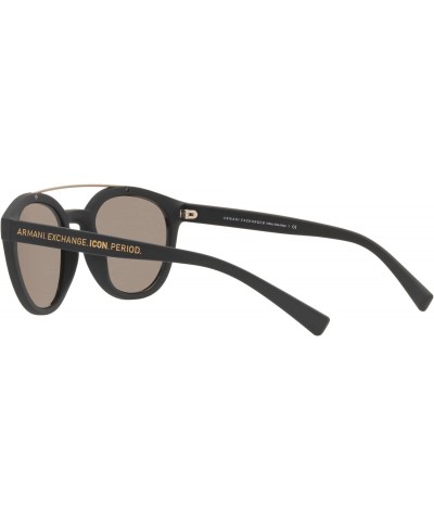 A|X ARMANI EXCHANGE AX4118S Round Sunglasses, Matte Black/Light Brown Mirrored Dark Gold, 54 mm $24.50 Round