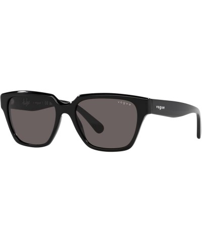 Women's Vo5512s Rectangular Sunglasses Black/Black Smoke $27.09 Designer