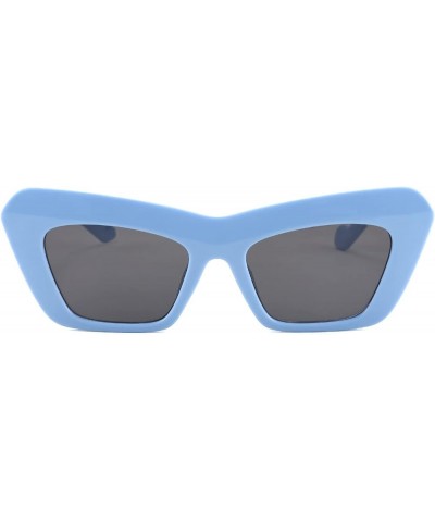 Vision Retro Vintage Cateye Sunglasses for women Square Frame 90s Sunglasses Trendy Classic 70s Shades Blue C5 $10.70 Cat Eye