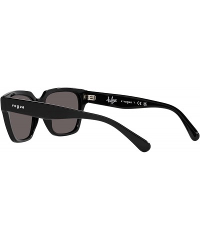 Women's Vo5512s Rectangular Sunglasses Black/Black Smoke $27.09 Designer