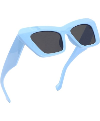 Vision Retro Vintage Cateye Sunglasses for women Square Frame 90s Sunglasses Trendy Classic 70s Shades Blue C5 $10.70 Cat Eye