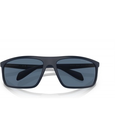 Men's Ea4212u Universal Fit Rectangular Sunglasses Matte Blue/Rubber Grey/Dark Blue $24.35 Rectangular