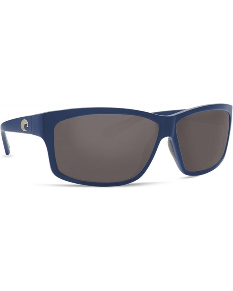 Men's Cut Rectangular Sunglasses Matte Atlantic Blue/Grey Polarized-580g $92.50 Rectangular