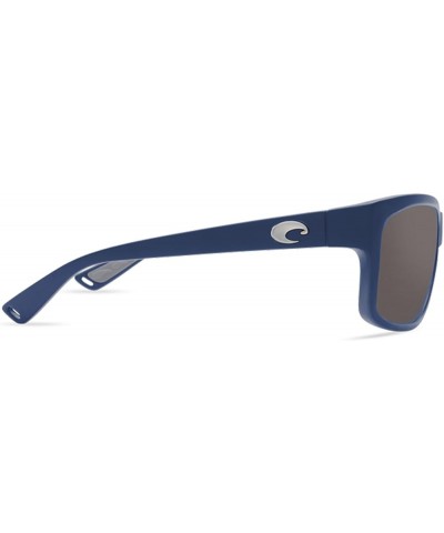 Men's Cut Rectangular Sunglasses Matte Atlantic Blue/Grey Polarized-580g $92.50 Rectangular