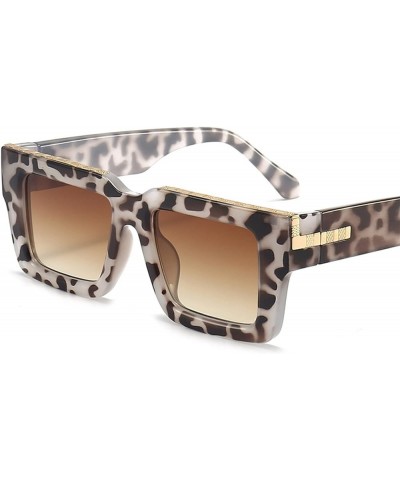 Square Fashion Retro Men and Women Sunglasses for Outdoor Vacation (Color : G, Size : Medium) Medium D $17.00 Designer