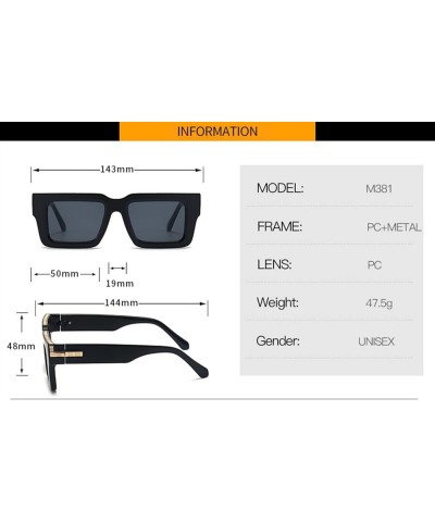 Square Fashion Retro Men and Women Sunglasses for Outdoor Vacation (Color : G, Size : Medium) Medium D $17.00 Designer