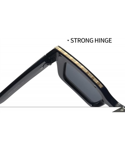 Square Fashion Retro Men and Women Sunglasses for Outdoor Vacation (Color : G, Size : Medium) Medium D $17.00 Designer