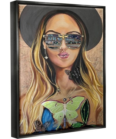 Trendy Woman Luna Moth City Reflection Sunglasses Canvas Wall Art, Design by Stacy Gresell Black Floater Framed 17 x 21 $41.1...