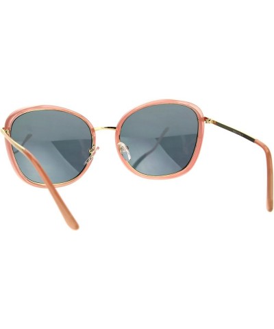 Womens Sunglasses Vintage Retro Design Square Frame Fashion Shades Pink (Peach Mirror) $9.87 Square