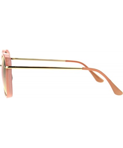 Womens Sunglasses Vintage Retro Design Square Frame Fashion Shades Pink (Peach Mirror) $9.87 Square