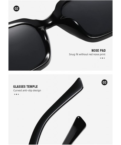 Square Frame Retro Men And Women Sunglasses Vacation Beach Trendy UV400 Sunglasses Gift C $16.93 Designer