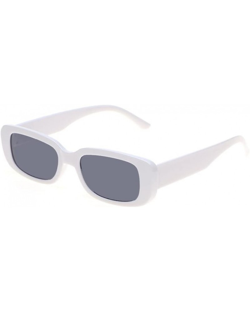 Retro Rectangle Sunglasses for Women, Trendy 90's Vintage Sunglasses, UV400 Protection, Narrow Square Frame White $8.24 Recta...