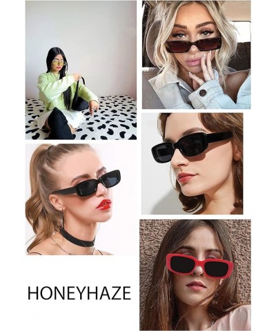 Retro Rectangle Sunglasses for Women, Trendy 90's Vintage Sunglasses, UV400 Protection, Narrow Square Frame White $8.24 Recta...