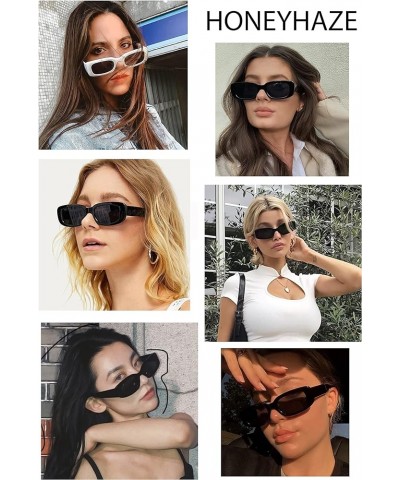 Retro Rectangle Sunglasses for Women, Trendy 90's Vintage Sunglasses, UV400 Protection, Narrow Square Frame White $8.24 Recta...