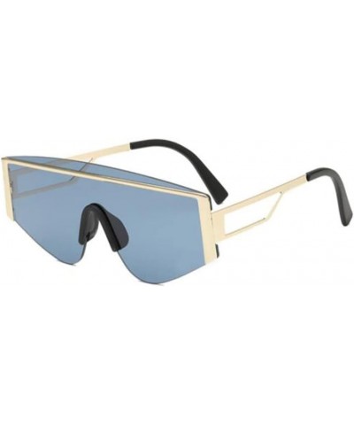 Half Frame Eyebrow One-Piece Ocean Piece UV Proof Sunglasses Men and Women's Metal Glasses (Gold Frame Yellow Flakes) Gold Fr...