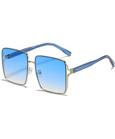 Square Frame Fashion Large Frame Sunglasses for Men and Women (Color : F, Size : Medium) Medium E $22.43 Designer