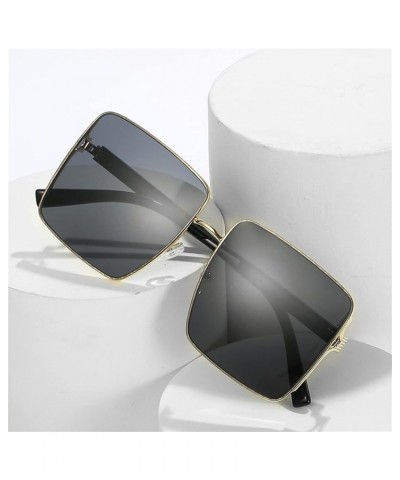 Square Frame Fashion Large Frame Sunglasses for Men and Women (Color : F, Size : Medium) Medium E $22.43 Designer