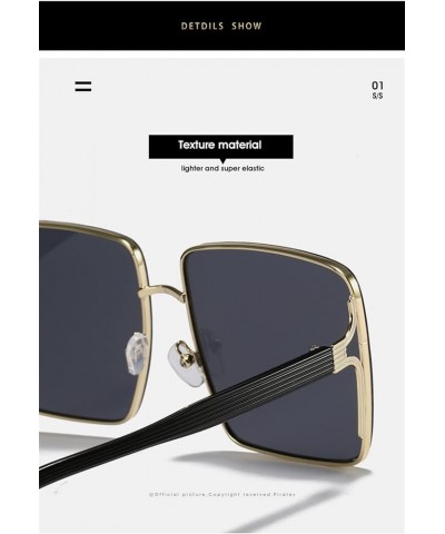 Square Frame Fashion Large Frame Sunglasses for Men and Women (Color : F, Size : Medium) Medium E $22.43 Designer