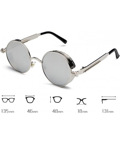 Men and Women Fashion Trend Glasses Retro Metal Round Frame Sunglasses Hip Hop Sunglasses Color Lens Gold Frame $8.20 Round