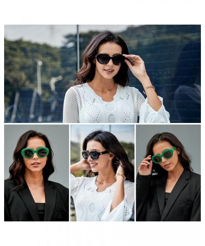 Oval Sunglasses for Women Acetate Sunglasses Vintage Polarized Woman Shades UV400 Protection Sun Glasses Green $17.48 Oval