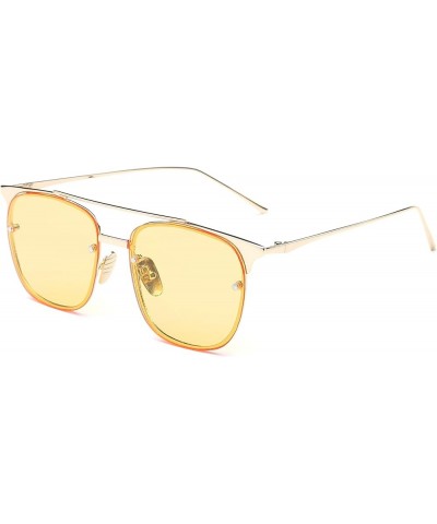 Metal Frame Colorful Tinted Lens Aviator Sunglasses1929 Gold,yellow $9.17 Aviator