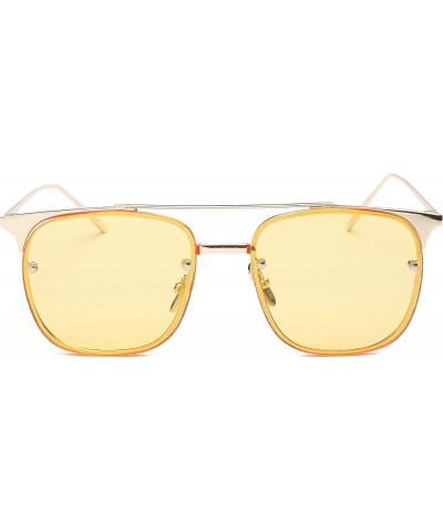 Metal Frame Colorful Tinted Lens Aviator Sunglasses1929 Gold,yellow $9.17 Aviator