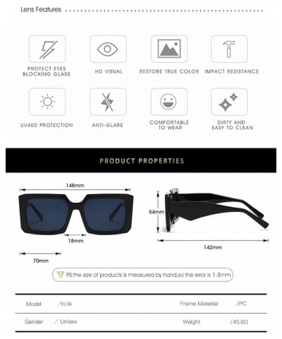 Square Frame Fashion Sunglasses for Men and Women Vacation Clothing Decorative Sunglasses (Color : 3, Size : 1) 1 2 $16.08 Sq...