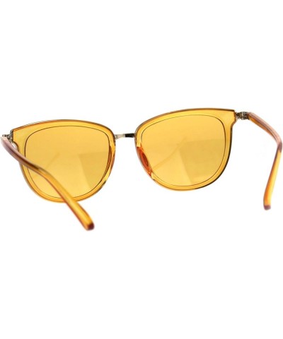 Translucent Color Sunglasses Womens Square Double Frame Shades UV 400 Orange $9.41 Square