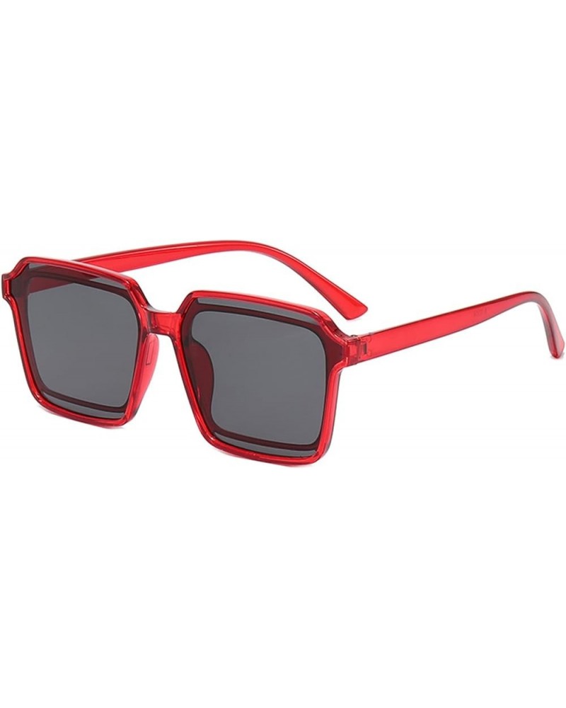 Men's And Women's Square Outdoor Sunglasses Large Frame Commuter Trend UV400 Sunglasses Gift F $11.94 Designer