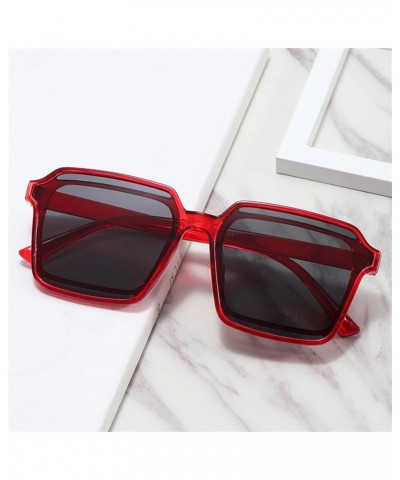 Men's And Women's Square Outdoor Sunglasses Large Frame Commuter Trend UV400 Sunglasses Gift F $11.94 Designer