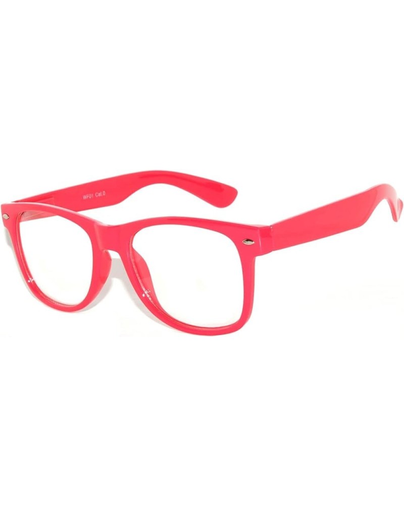 Retro Style Sunglasses 80's Classic Vintage Unisex Nerd Colored Frame OWL ® Clear Hot Pink $7.78 Rimless