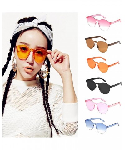 Womens Sunglasses Trendy Rimless Lace Sunglasses for Women Men Jelly Transparent Candy Color Lens Frameless Sun Glasses Pink ...