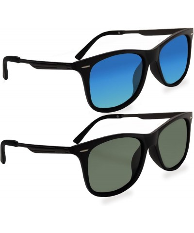 Polarized Unisex Mirror Sunglasses for Men Women, UV Protection, Fashion Trendy Cat Eye, Retro Shades Blue + Green $12.42 Cat...