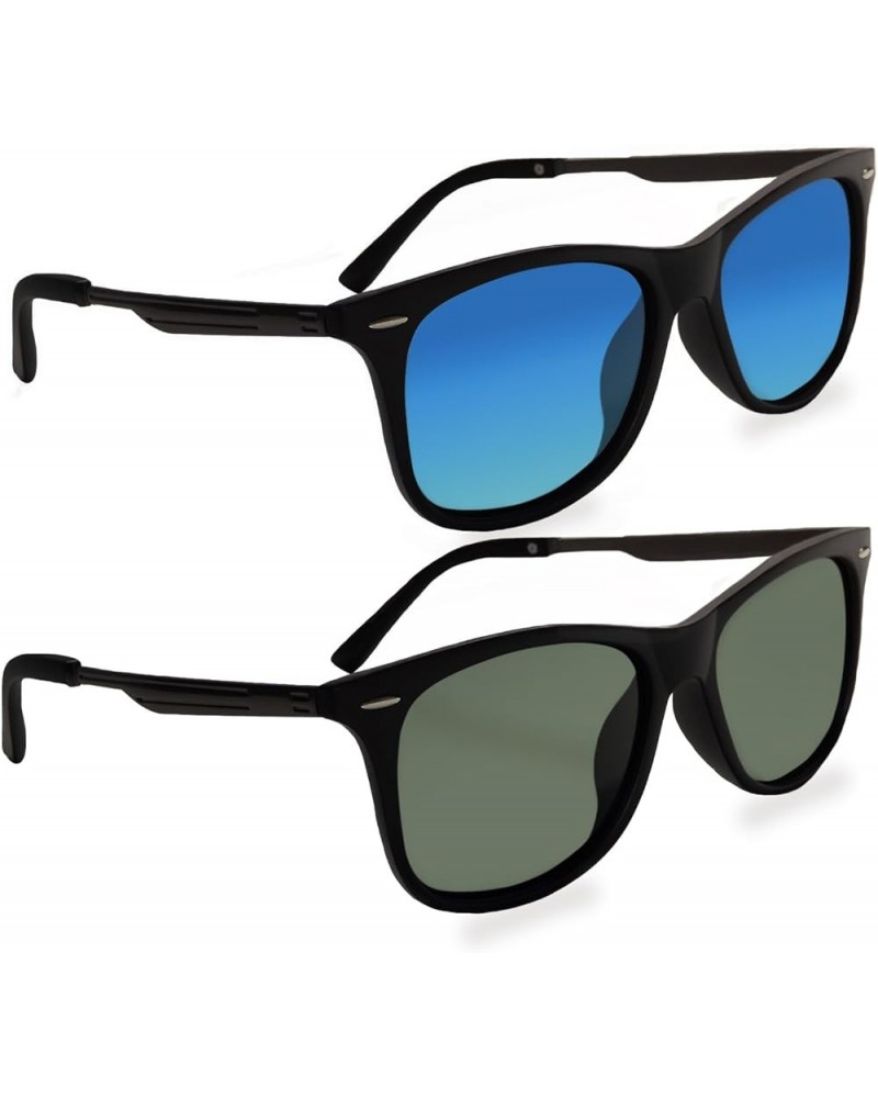 Polarized Unisex Mirror Sunglasses for Men Women, UV Protection, Fashion Trendy Cat Eye, Retro Shades Blue + Green $12.42 Cat...