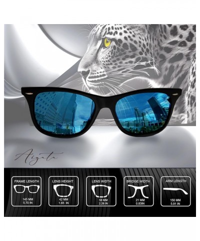 Polarized Unisex Mirror Sunglasses for Men Women, UV Protection, Fashion Trendy Cat Eye, Retro Shades Blue + Green $12.42 Cat...