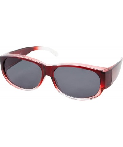 Womens Polarized Fit Over Glasses Sunglasses Oval Cover Overs Red Fade $11.79 Rectangular