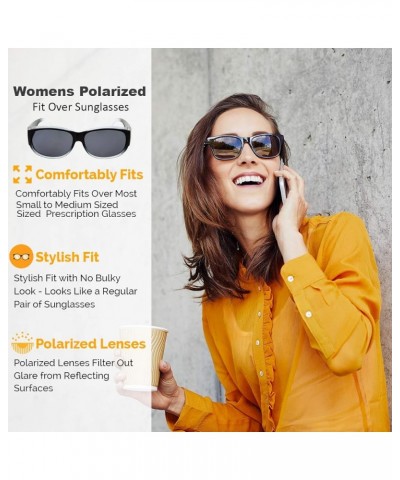 Womens Polarized Fit Over Glasses Sunglasses Oval Cover Overs Red Fade $11.79 Rectangular