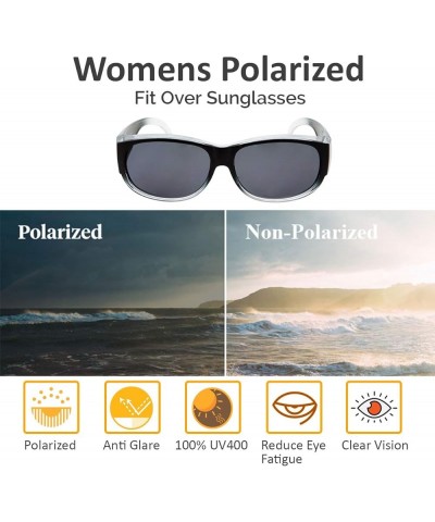 Womens Polarized Fit Over Glasses Sunglasses Oval Cover Overs Red Fade $11.79 Rectangular