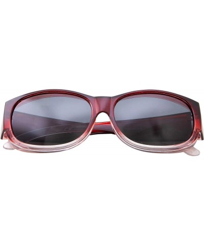 Womens Polarized Fit Over Glasses Sunglasses Oval Cover Overs Red Fade $11.79 Rectangular