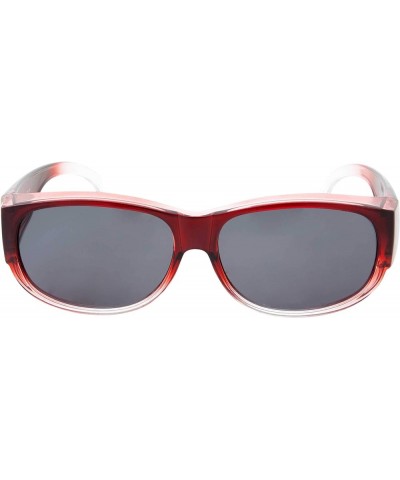 Womens Polarized Fit Over Glasses Sunglasses Oval Cover Overs Red Fade $11.79 Rectangular